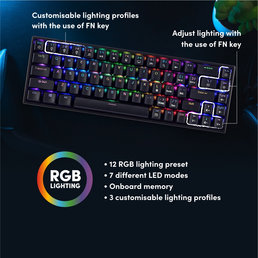 Prolink Desmodus Mechanical Keyboard Full length l Compact design l RGB Backlight - Gambar 2