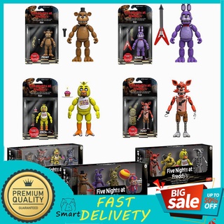 5pcs Hot Sell Five Night At Freddy Anime Fnaf Bear Free Assembly Action  Figure Pvc Model Freddy Toys For Children