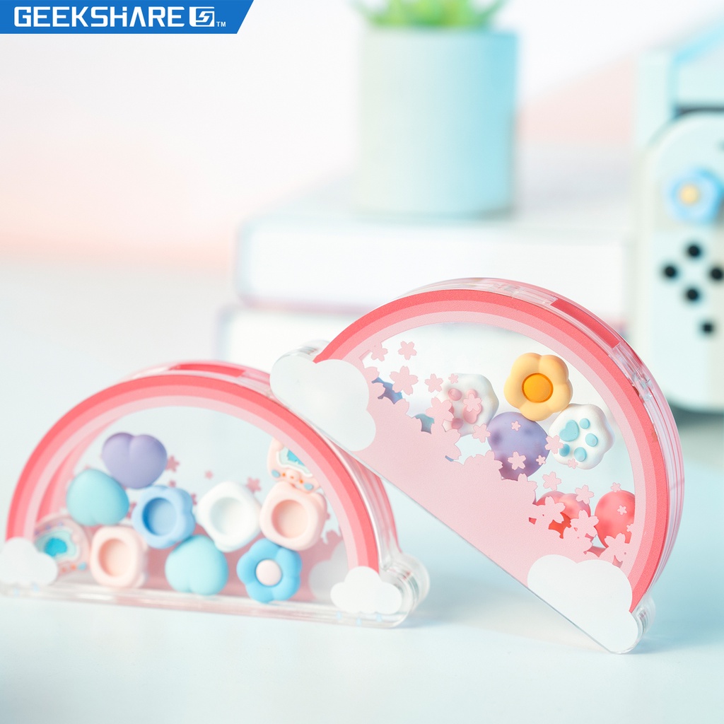 Geekshare Nintendo Switch Thumb Grip Caps Dazzling Cherry Rainbow ...