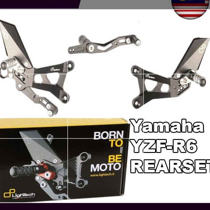 Footrest Racing LighTech Yamaha YZF-R6 Adjustable REARSET Pedal Kaki ...