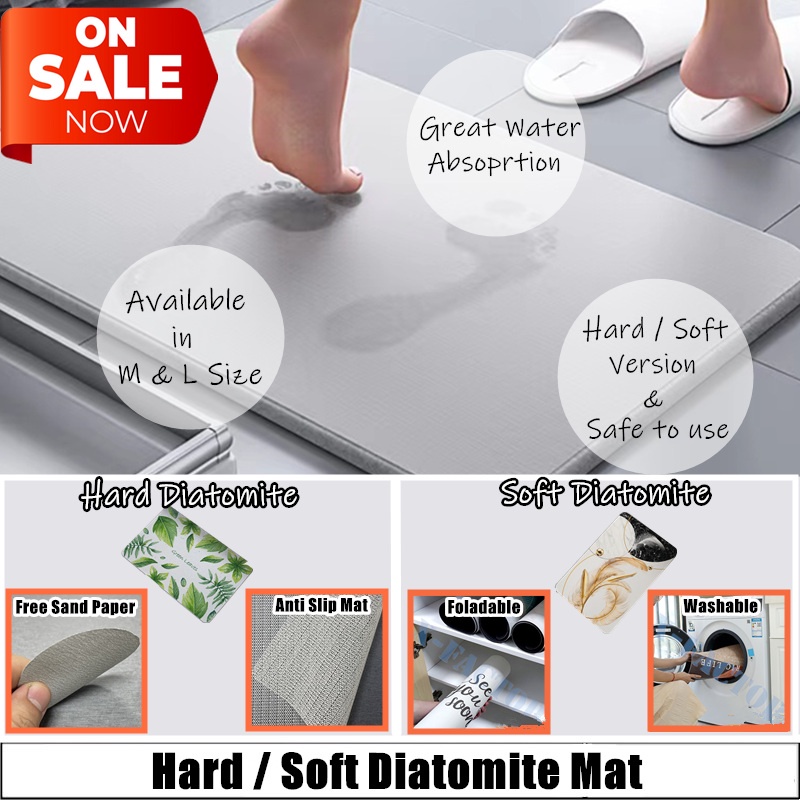 Non-Slip Antibacterial Diatomaceous Earth Absorbent Fast Drying Bath Mat -  China Mat, Bath Mat