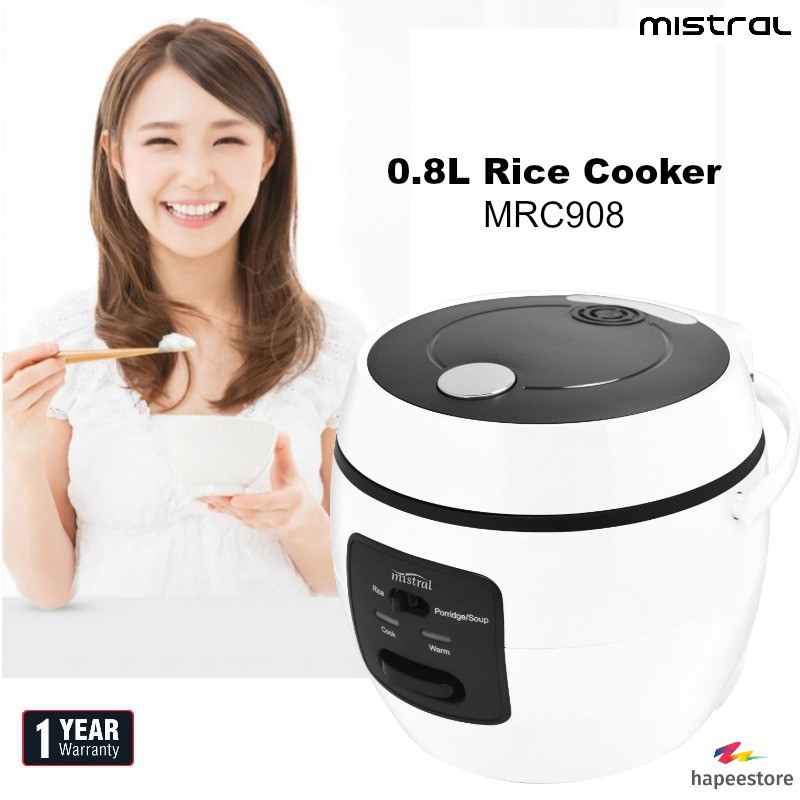 Mistral 0.8L Rice Cooker - MRC908 (1 Year Warranty) | Shopee Singapore
