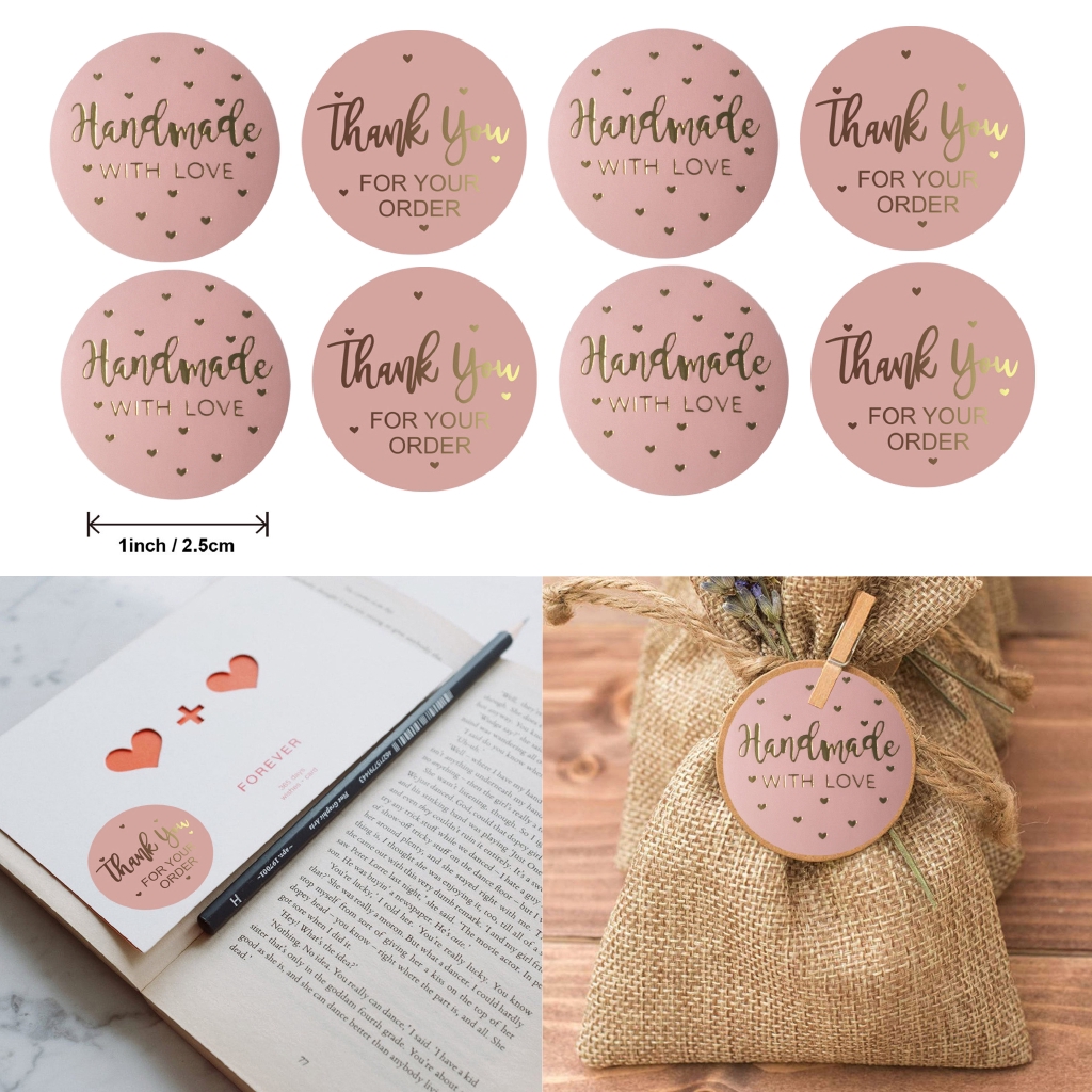 500pcs Pink Thank You for Your Order Sticker Packing Seal Labels ...