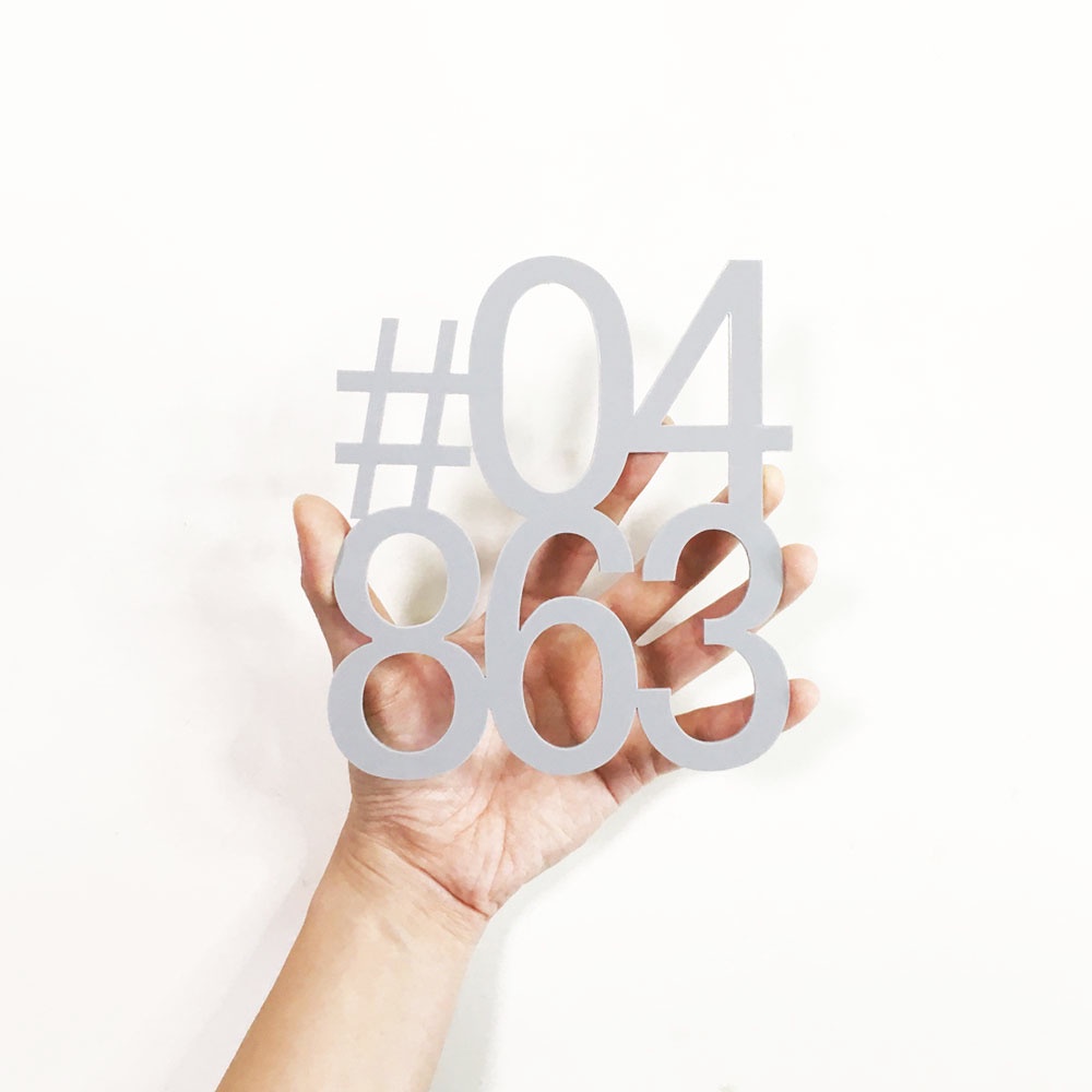 16cm - GREY HDB Unit Number, GRAY Condo Unit Number, Address Sign ...