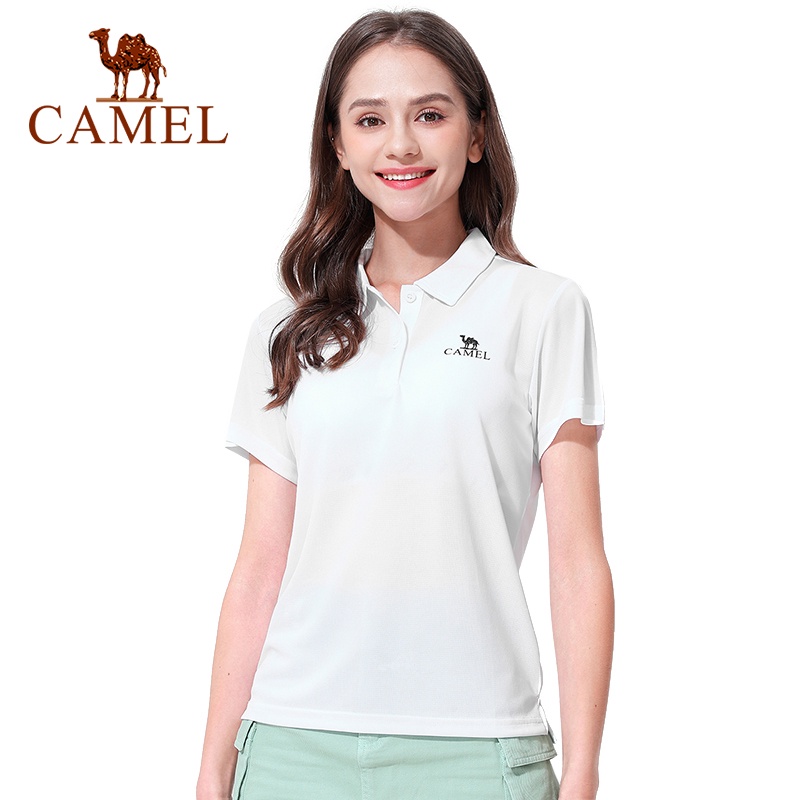 CAMEL outdoor quick-drying T-shirt women's short-sleeved polo shirt lapel sports top