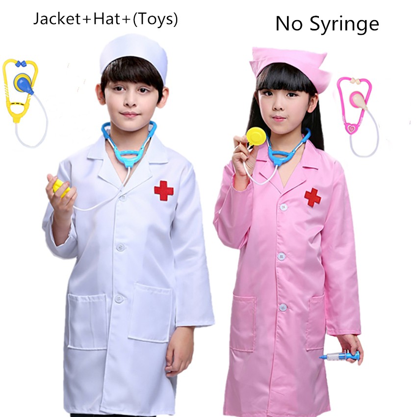 Kids Children Halloween Doctor Nurse Role play Cosplay Costume Medical Uniform for Toddler Boys Girls Carnival Party