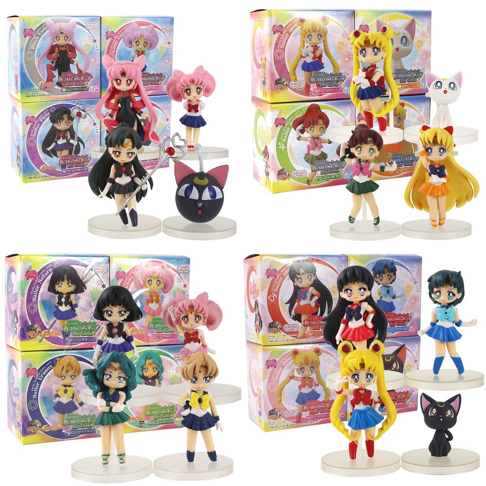 Anime Sailor Moon Figures Tsukino Sailor Mars Mercury Jupiter Venus Saturn  Figure Toy PVC Model Dolls 4.5~7.5cm 4Pcs set | Shopee Singapore