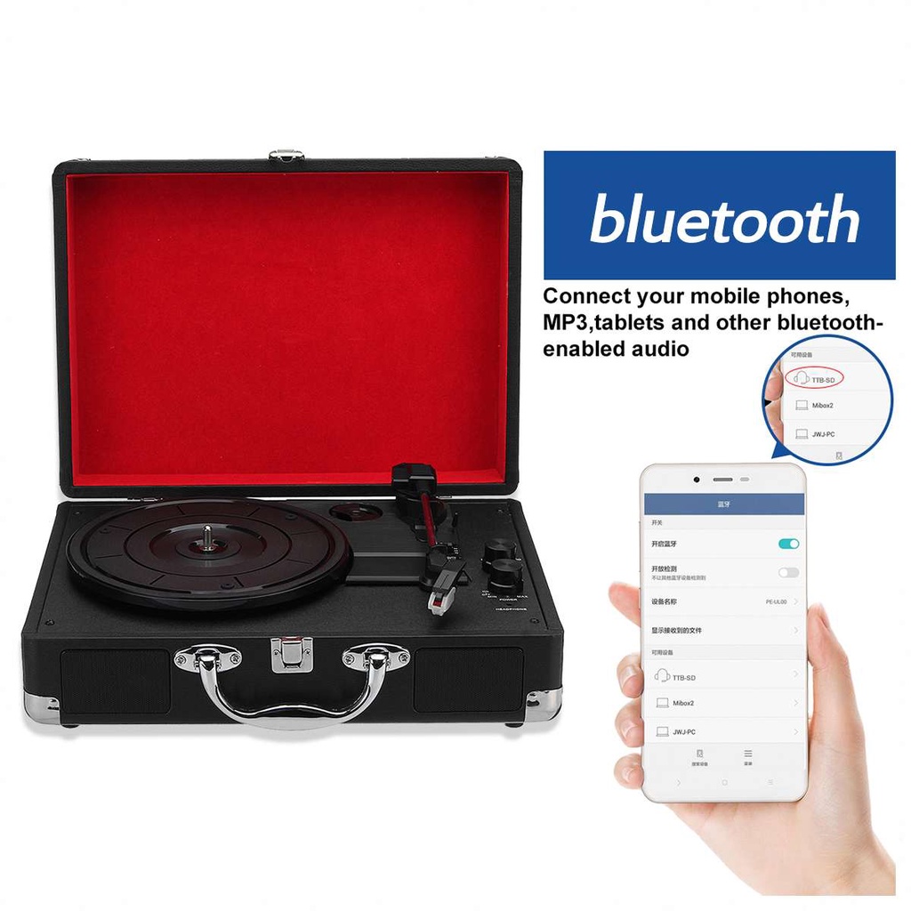 Gramophone vinyl record player, retro phono oldfashioned lp player