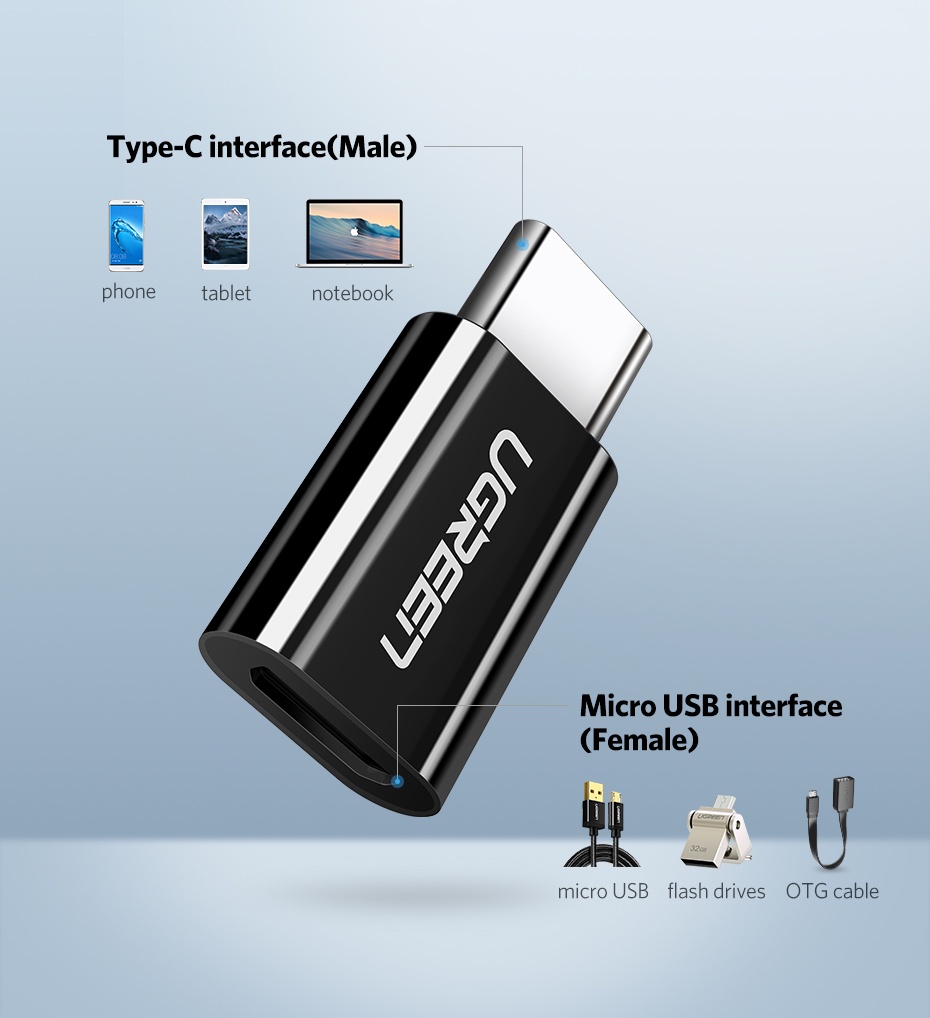 UGREEN USB C to Micro OTG Cable Type C Adapter Converter | Shopee Singapore