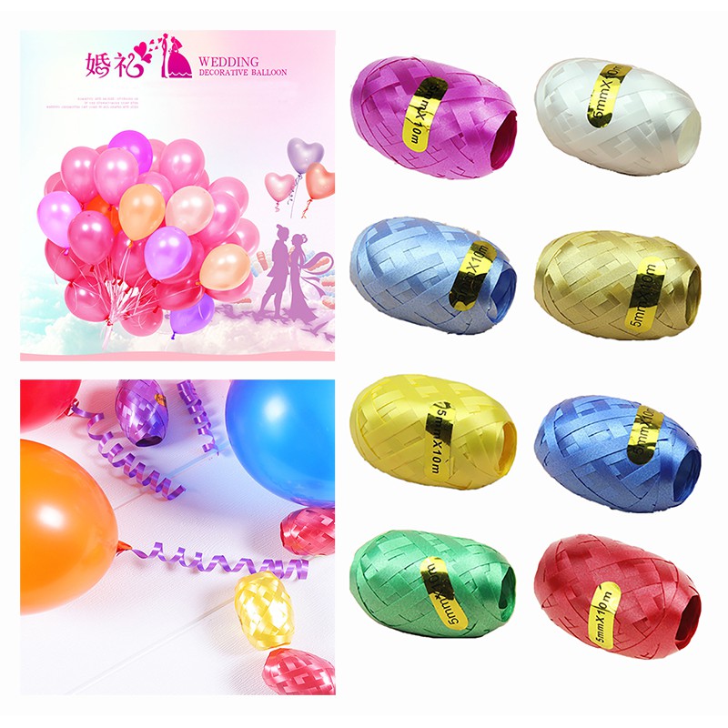 12 Color Balloon Ribbon Diameter 5mm Long 10Meter For Festival Decor ...