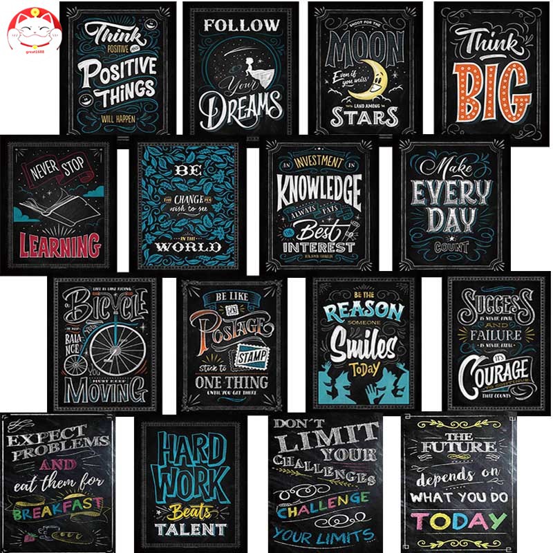 Motivational Classroom Wall Posters Inspirational Quotes for Students ...