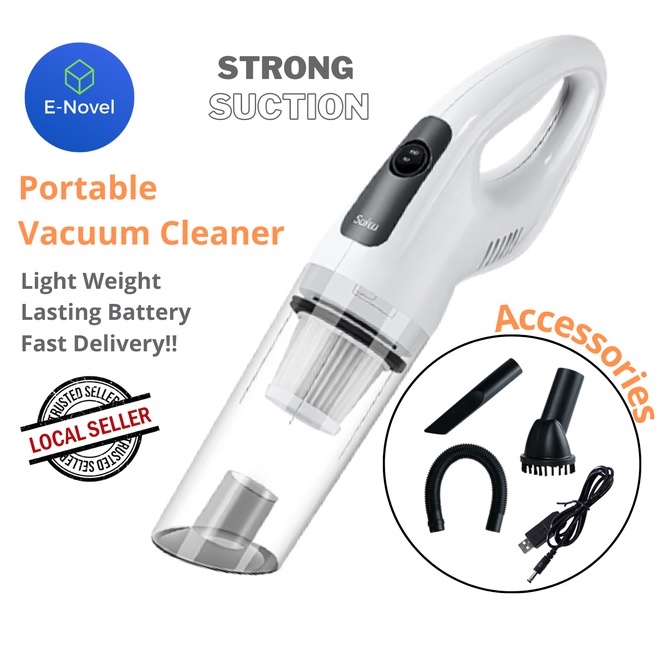 [SG READY STOCK]Wireless Lightweight Strong Suction USB Portable Handheld Vacuum Cleaner For Car