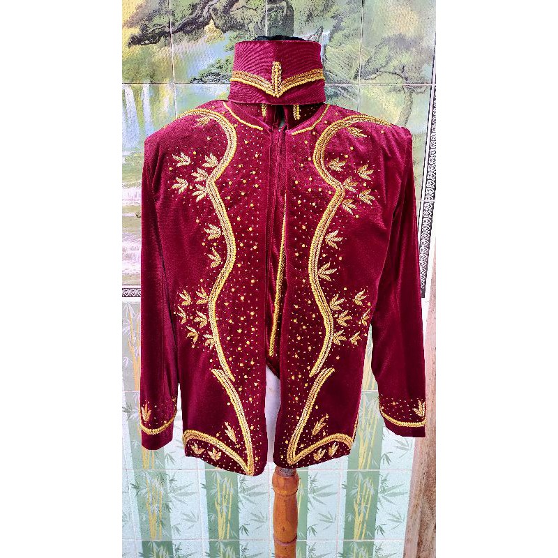 Basofi velvet Beskab/sunda velvet beskap/muslim beskap/velvet basofi ...