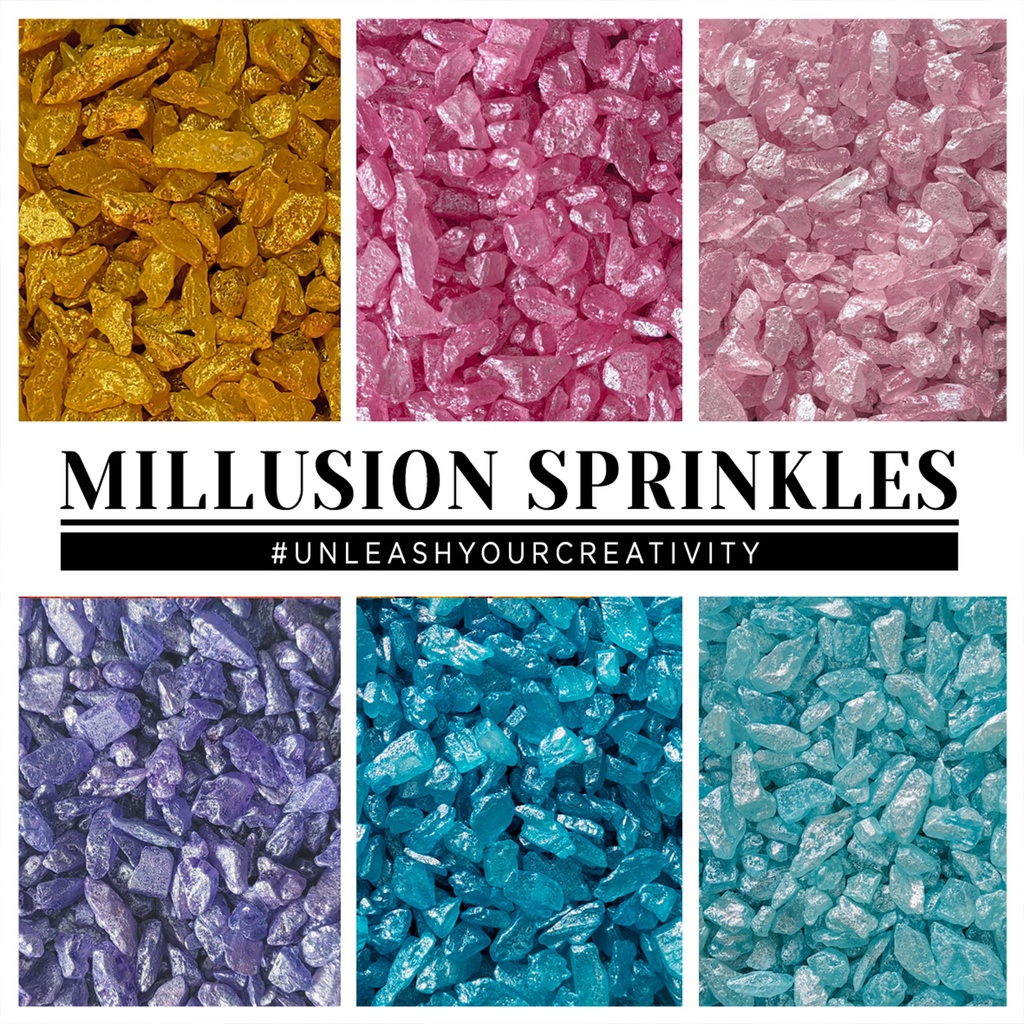 Millusion Geode Crystal Cake Sprinkles Halal Cake Decoration Manik Kek