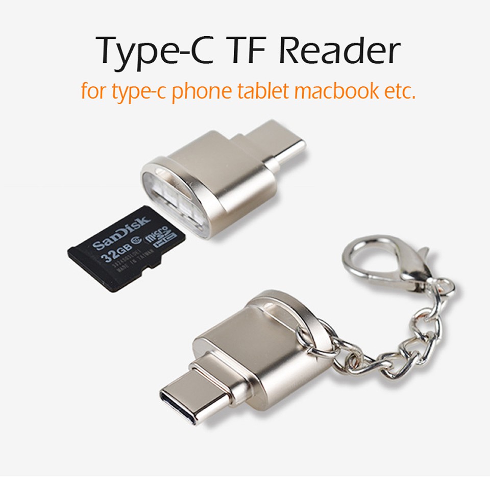 Portable USB 3.1 Type C Card Reader USB-C TF Micro SD OTG Adapter ...