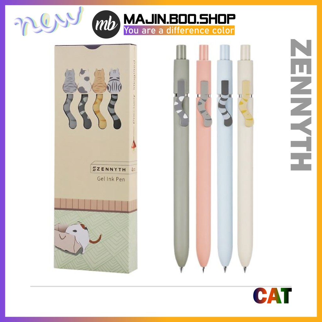 ZENNYTH pen set of 4 CAT black ink pens (genuine) | Shopee Singapore