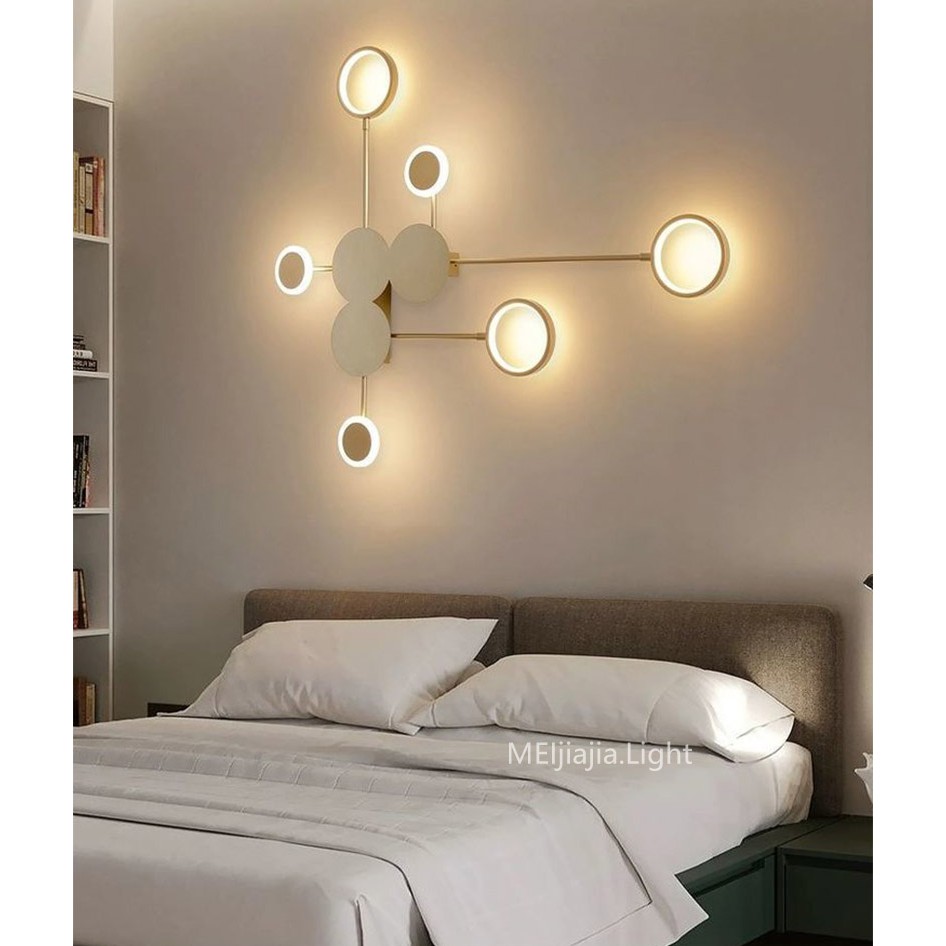 modern wrought iron led wall lamp living room bedroom bedside indoor  lighting fixture industrial wall lamp