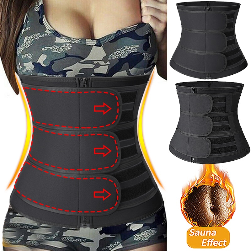 3 Belts Waist Trainer Corset Women Body Shaper Neoprene Sweat Slimming Belt Waist Shapers Workout Trimmer Shopee Singapore