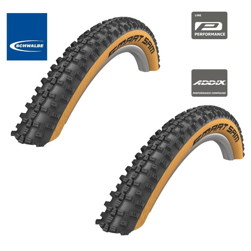 2 x Schwalbe Smart Sam Performance ADDIX MTB Tyre Classic Skinwall 27.5 Shopee Singapore