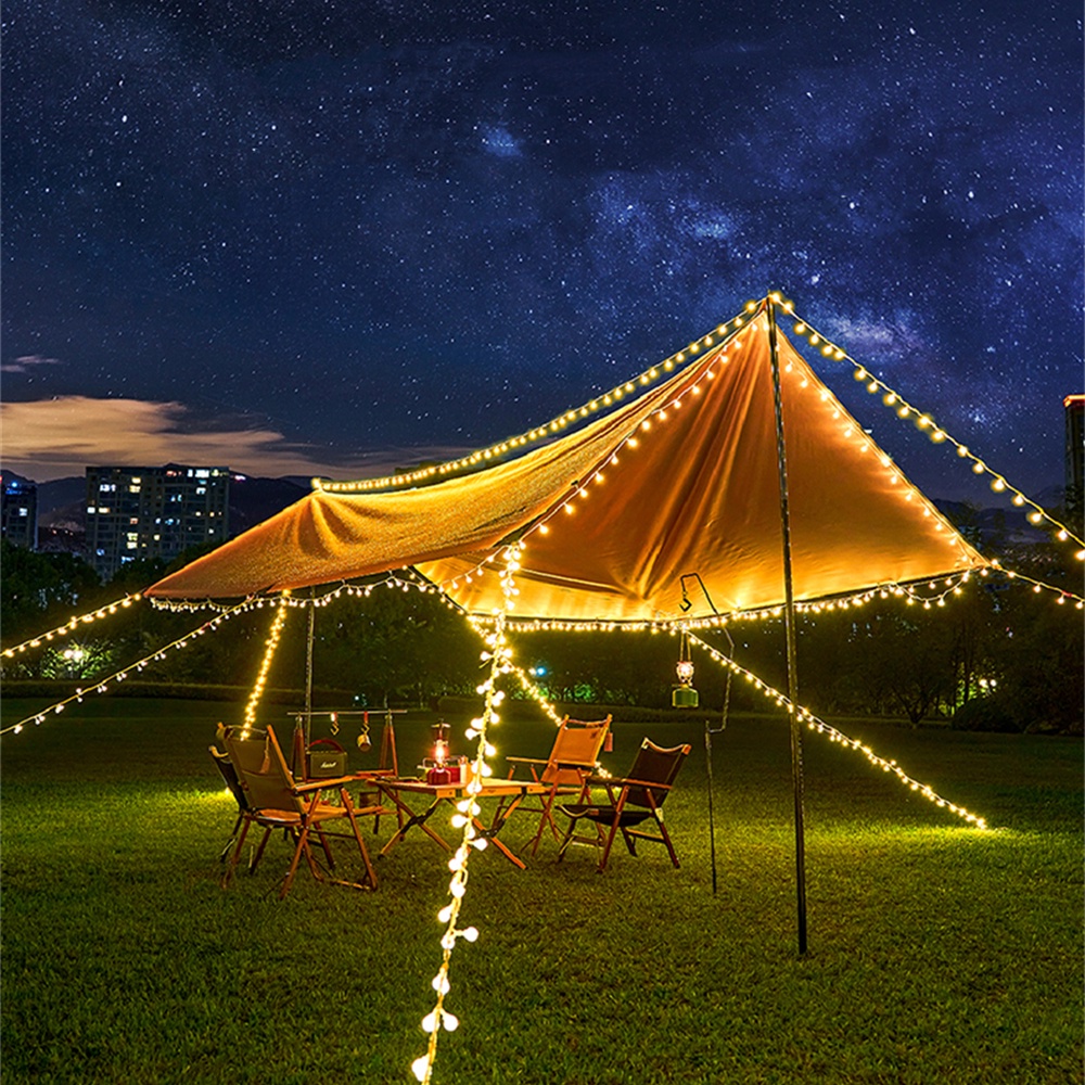 LED Camping String Lights Waterproof Outdoor Ball/Star Garland Fairy Lights  For Holiday Wedding Party Christmas Decoration Lamp