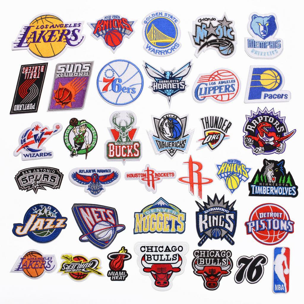 NBA basketball team logo series120 lakers heat bulls Patch DIY Sew on Iron on Badges Patches
