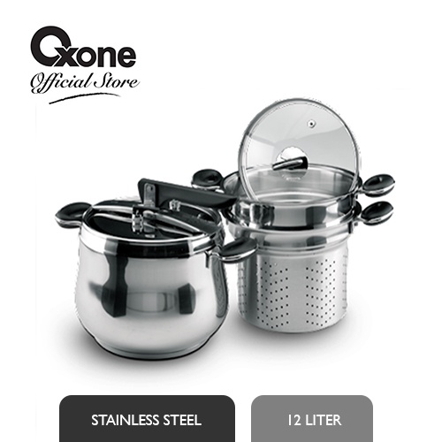 Oxone OX1060F Presto Panci Pressure Cooker 5 in 1 6L Stainless - Gambar 2
