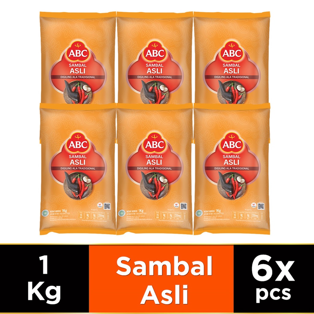 ABC Saus Sambal Asli 1 kg - Multi Pack 6 pcs