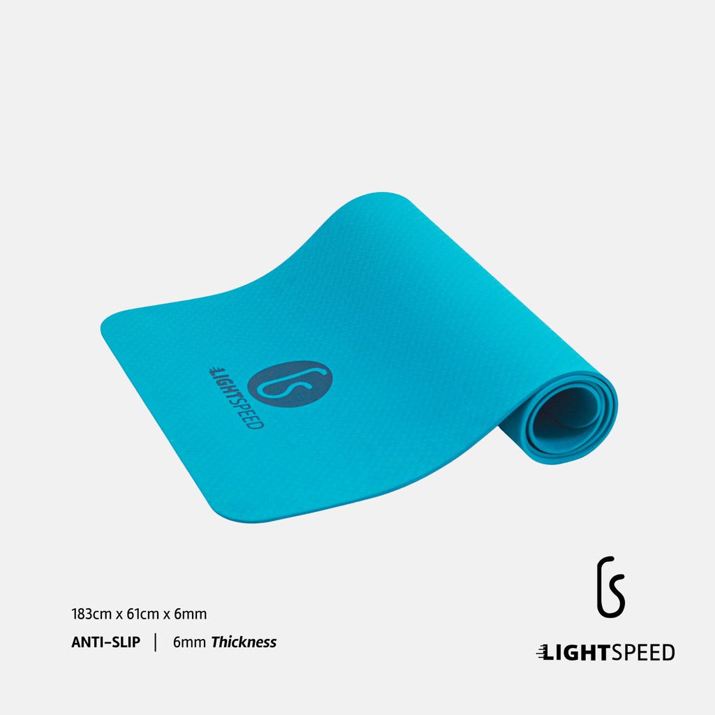 LIGHTSPEED MATRAS YOGA / YOGA MAT/ ANTI SLIP PREMIUM - TPE ECO FRIENDLY YOGA MAT 6mm - Gambar 3