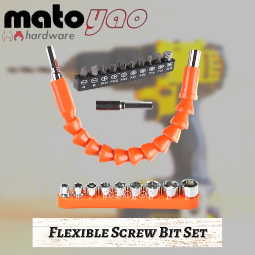 Flexible Screw Driver Bit Set Extension Kit 21 Pcs Flexible Shaft ...