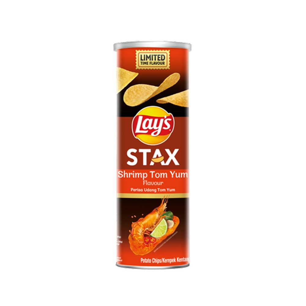 Lay's Stax Shrimp Tom Yum Flavoured Potato Chips Snacks 130g | Shopee ...