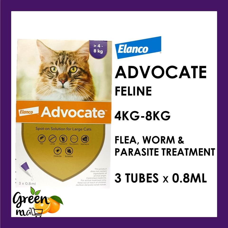 Elanco SpotOn Cat 48kg x 3 pipettes / Flea Control and Dewormer (previously Bayer) Shopee