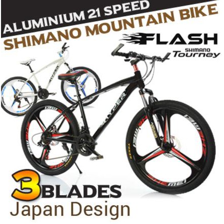 HYPER FLASH II NEW Bicycle Aluminium 21 Speed 3 BLADES Shimano Mountain Bike Shopee Singapore