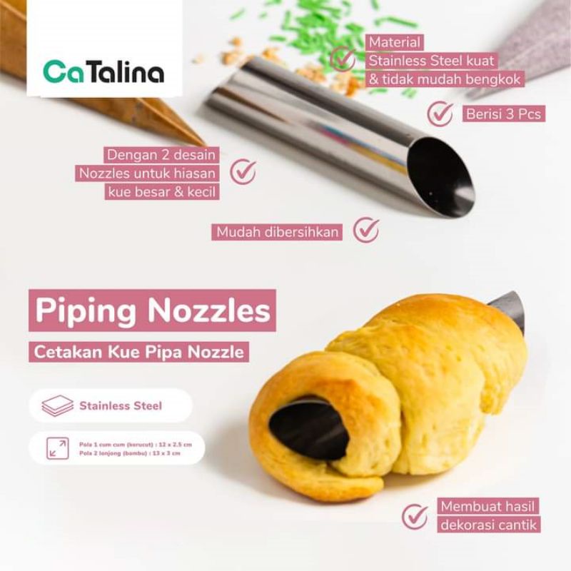 Spuit Dekorasi Kue Pipping Nozzle 3 Pcs - Gambar 2