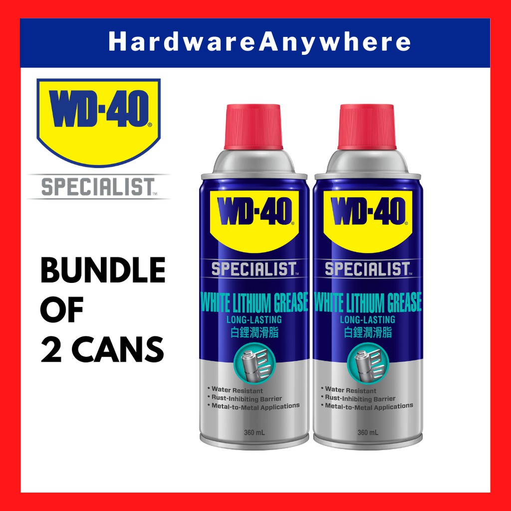 [BUNDLE OF 2cans] WD40 White Lithium Grease 360ml Protection against