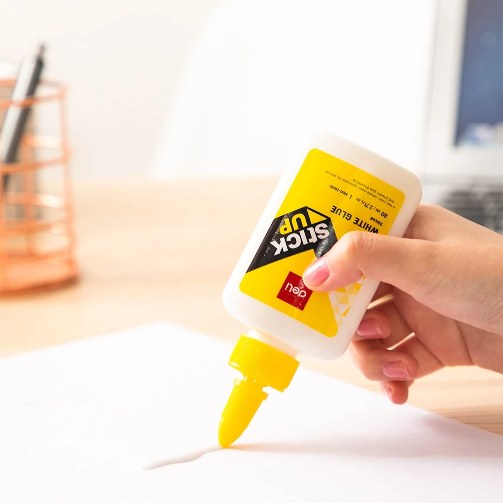 Deli Lem Cair Liquid Glue Putih White 40/80/120/230 ml Peralatan Sekolah Kantor Murah Cheap E3944X - Gambar 2