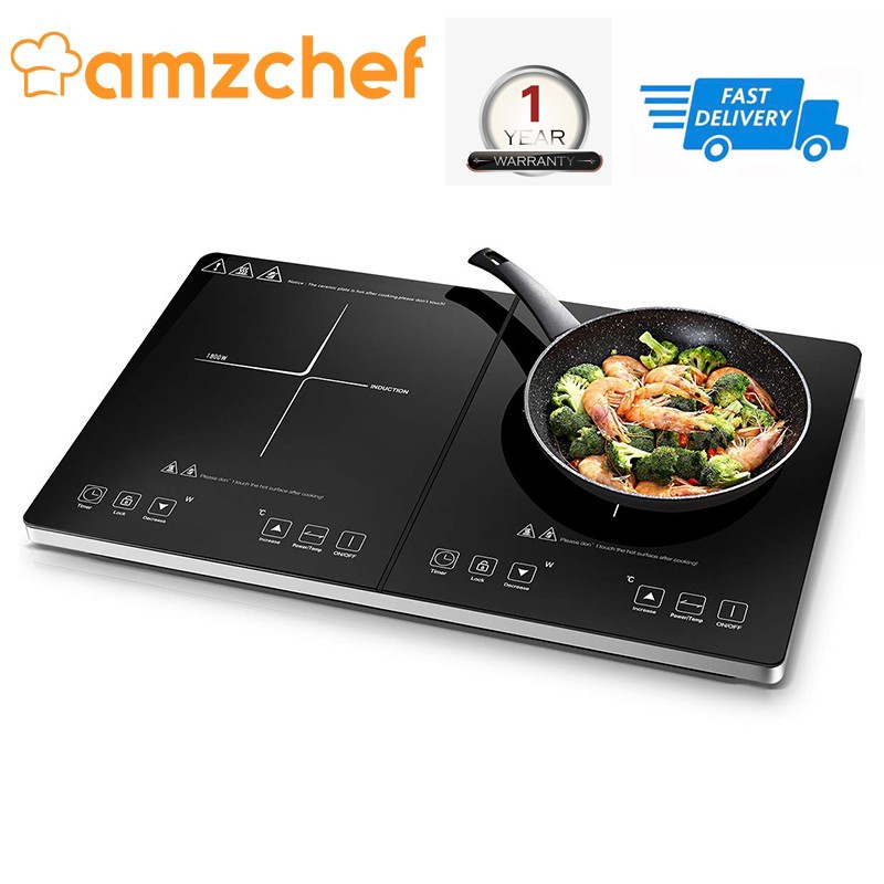 AMZCHEF Electric Induction Cooktop 12 Built-in 10 Power Levels
