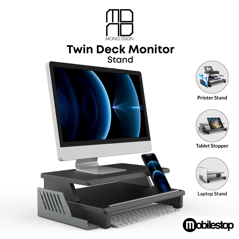 Mono Dsign Twin Deck Monitor Stand Shopee Singapore