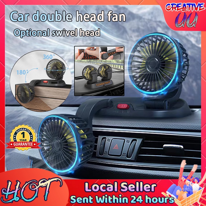 🔥【SG Ready Stock】🔥Car Strong Dual Fan Air Conditioning Double Booster ...
