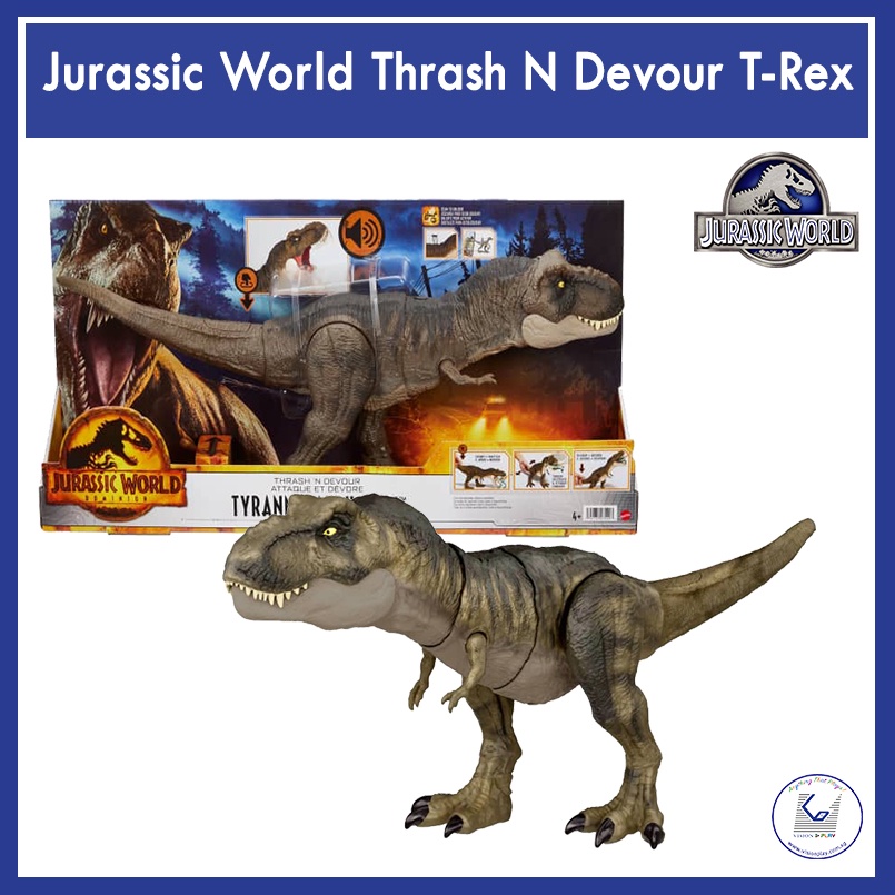 Jurassic World 3 Dominion Thrash N Devour T Rex Dinosaur Toy With Sounds Mattel Hdy55 Shopee 5268