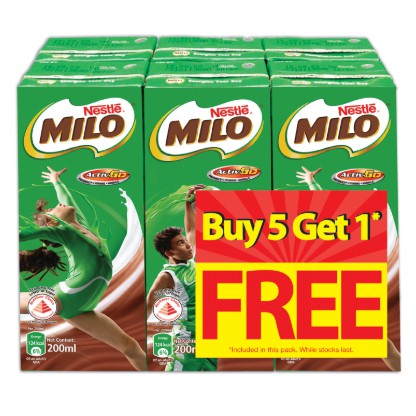 Milo Chocolate Malt UHT Packet Drink 200ml [5+1=6 packs] | Shopee Singapore