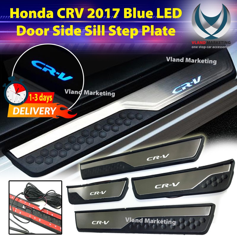 Honda CRV 2017 Blue LED Door Side Sill Step Plate