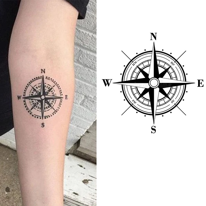 [Compass] Compass Temporary Tattoo/Waterproof Temporary Tattoo Sticker ...