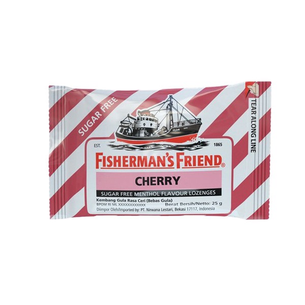 Fisherman's Friend Sugar Free Cherry 25 Gr/Permen Sugar Free/Permen melegakan tenggorokan - Gambar 2