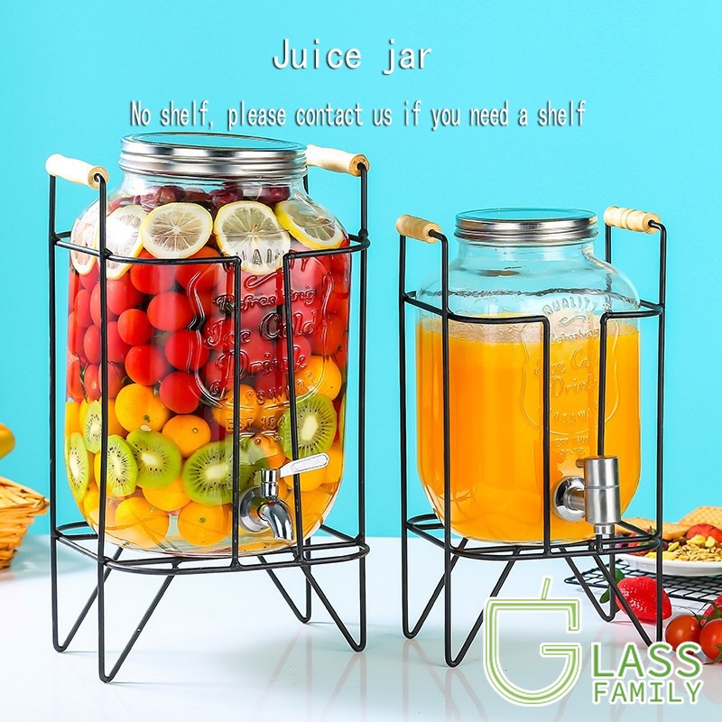 GF Glass Juice Jar Sparkling Wine Glass Jar Sealed Jar Homebrewed Juice Jar With Tap Juice Drink