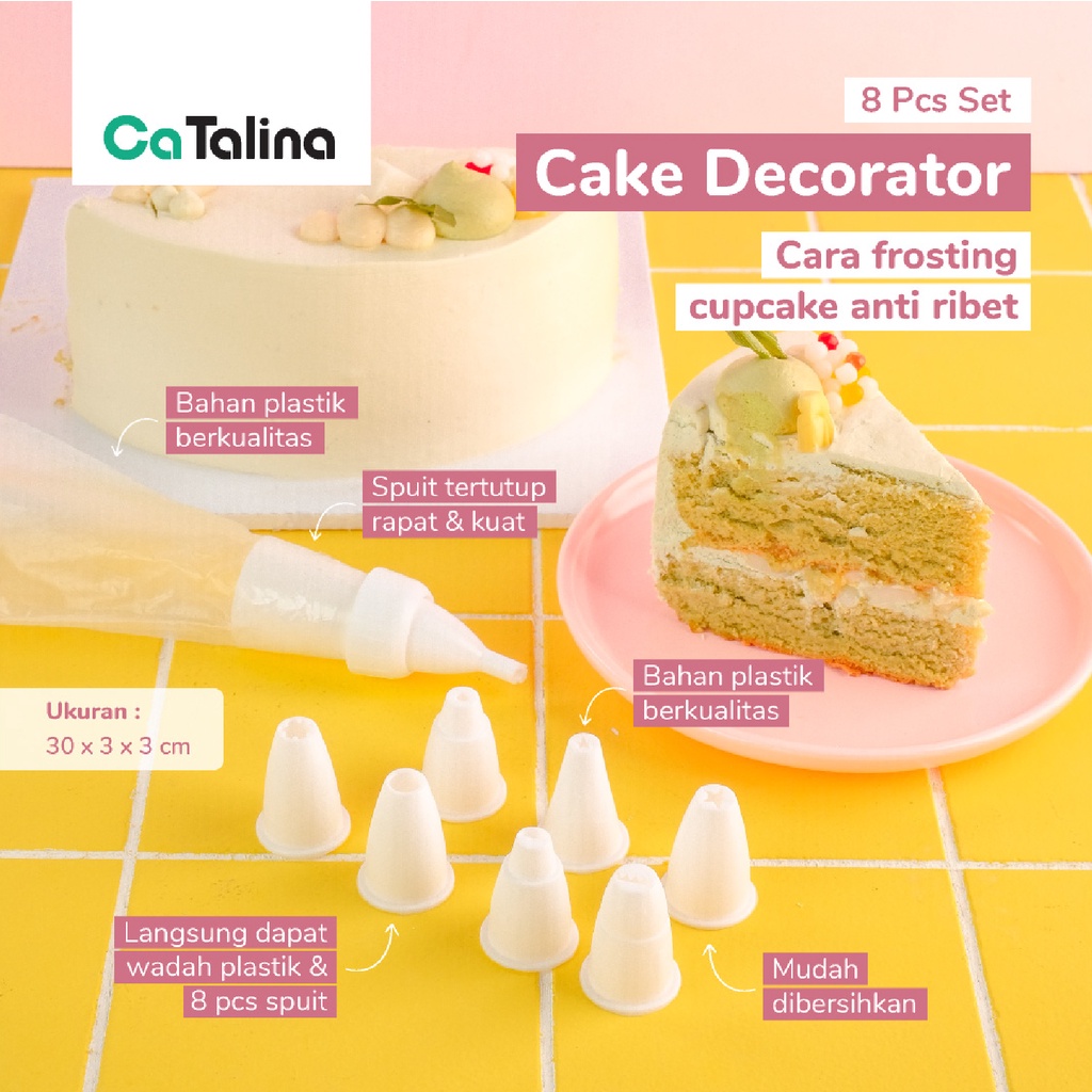Spuit Dekorasi Kue 8 Pcs Icing Pipping Bag Set + Spuit Cake - Gambar 2