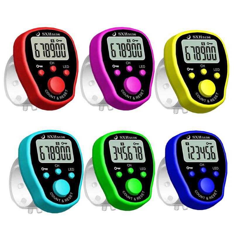 5 Channel Finger Counter LCD Electronic Digital Chanting Counters Tally ...