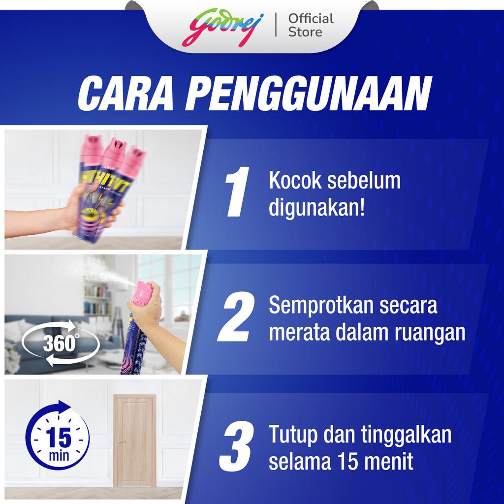 HIT Aerosol 750ml - Obat Nyamuk - Bunuh Nyamuk Penyebab Demam Berdarah (DBD) / 750 ml - Gambar 4