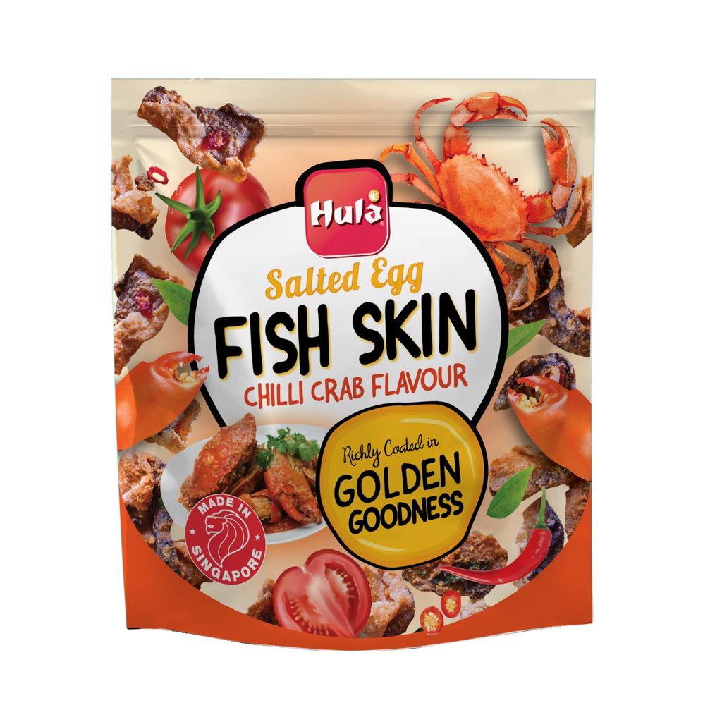 Hula Crispy Salted Egg Fish Skin - Chilli Crab, 200g | Shopee Singapore