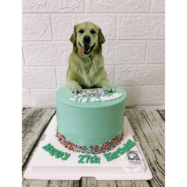 Golden cheap retriever cake