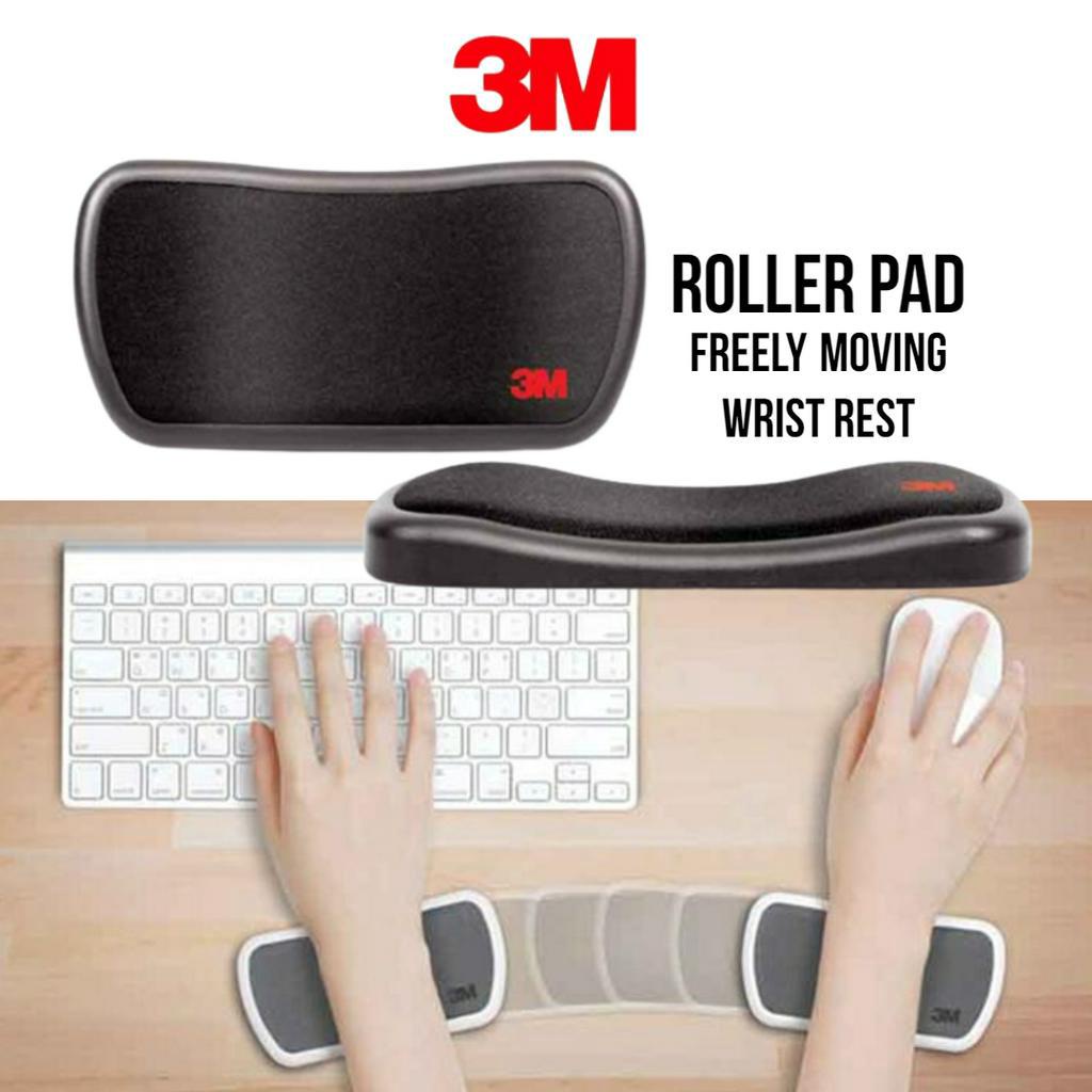 3M Roller Pad Freely Moving Wrist Rest for Mouse Alleviate Wrist Strain, Prevent Carpal Tunnel